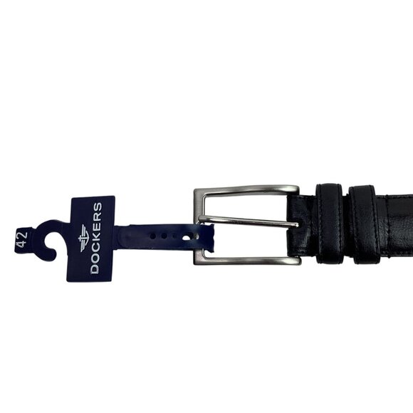 Dockers Genuine Leather Belt Mens 42 Black NWT - Picture 2 of 8